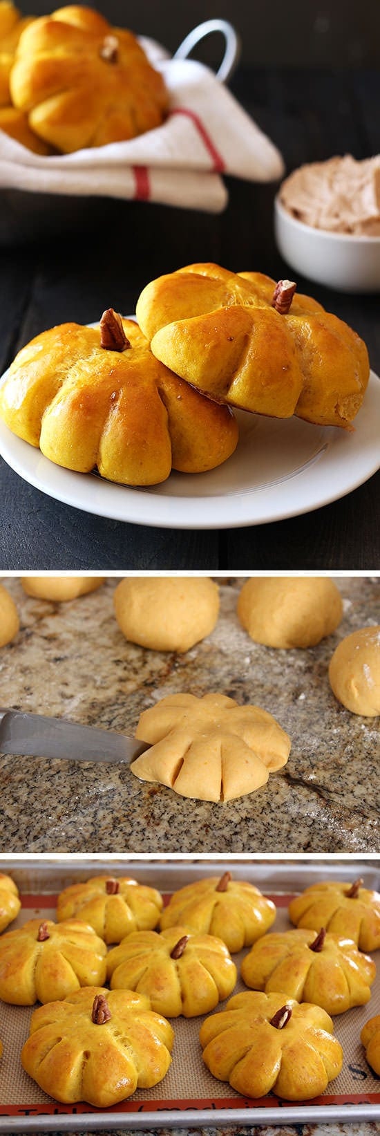 Pumpkin Bread Rolls with Cinnamon Butter - EVERYONE loves these!